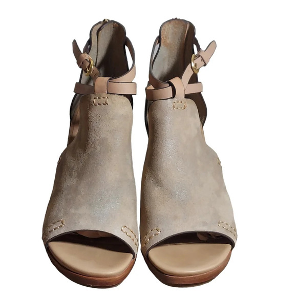 Naked Feet‎ Crux Leather Suede Strappy Wedge Sandals - Picture 3 of 16